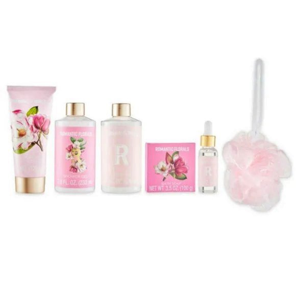 Romantic Florals Bath Gift Set, Magnolia, 7 Piece Set - Picture 2 of 5